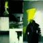 Placeholder: Minimal contemporary abstract oil paintings close up person wearing hazmat suit limbs sinew and concrete fragments illuminated at night style of Justin Mortimer And Francis bacon And ashley wood