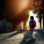 Placeholder: a cute girl who is around the age of 6 years ago caring her school bag as she is walking to school , dramatic, dramatic lighting, volumetric lighting, hyperrealism, 8k, high quality, photorealistic, lot of details