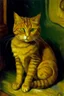 Placeholder: Portrait of a cat by Van Gogh