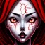 Placeholder: gothic girl, Junji Ito style, darkred tones,