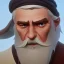 Placeholder: An old man with a long beard old Arabic and white Turkish turban feature ray tracing 4k realistic