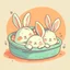 Placeholder: little bunnies sleeping cartoon