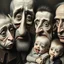 Placeholder: The oddest family, details of the faces very accentuated, Max Ernst style, oniric, details, analogic photography, George Grosz, James Ensor, distorted, blatant, gross
