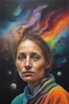 Placeholder: portrait of Heime Jenkels by Splib Turkles oil on canvas, Outer Space, Stars, planets, cosmic clouds, multicolored lightning, galaxies, extremely colorful,