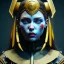 Placeholder: Ukrainian woman, rounded face, hairy, blood, black, blue, yellow, samurai helmet, decorative color feathers, retro, bamboo, leather, soft color, highly detailed, art stations, concept art, smooth, unreal engine 5, god rays, ray tracing, RTX, lumen lighting, ultra detail, volumetric lighting, 3d, finely drawn, high definition, high resolution.