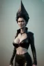 Placeholder: Lena Headay as evil queen in black leather leggings, busty, cleavage, voluptuous, angry, stern look. character design by cory loftis, fenghua zhong, ryohei hase, ismail inceoglu and ruan jia. unreal engine 5, artistic lighting, highly detailed, photorealistic, fantasy