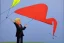 Placeholder: Painting, donald trump flying a kite in a rainstorm