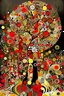 Placeholder: Gustave Klimt, solid colors, reminiscent of luxury, abstract beautiful surreal fashion Christmas tree, minimalist, clean with some abstract elements, in black, white, gold and red colors , trending on artstation, sharp focus, studio photo, intricate details, highly detailed, by greg rutkowski, beautiful winter landscape, beautiful dramatic sky