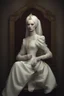 Placeholder: lady ermine with ermine-head, albino, bizarre, surreal, darkmood by natalie shau