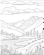 Placeholder: coloring book page, Generate argentinian nature landscape background. clean and simple line art