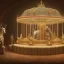 Placeholder: character render of a carousel horse with bar under glass dome, 1800s, chiaroscuro lighting , 8k UHD, beautiful, realistic, matte painting, centered, illustration, baroque, muted colors,renaissance, artwork, high-quality, rocco, greg rutowski, howard lyon, brian froud, anne stokes