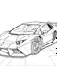 Placeholder: lamborigini car drawn without color for coloring