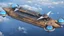 Placeholder: high fantasy skyship, flying Carrack, smooth hull, side view, blue crystal nacelles attached to gunwale, high resolution cgi, 4k, unreal engine 6, high detail, cinematic, concept art, thematic background, center framed