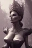 Placeholder: Sophia Loren as evil queen in black leather, cleavage, angry, stern look. character design by cory loftis, fenghua zhong, ryohei hase, ismail inceoglu and ruan jia. unreal engine 5, artistic lighting, highly detailed, photorealistic, fantasy