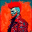 Placeholder: NFT, Red self portrait punk Vincent van Gogh, red spikey mohawk, red leather punk jacket, painted by van Gogh, in the style of beeple and bosslogic, trending on opensea NFT marketplace; minted on Ethereum network with Ethereum cryptocurrency