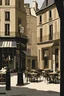 Placeholder: a loose paris urban scene among the outdoor cafes ala george ault