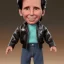 Placeholder: wide view young Fonzie henry winkler with black hair greaser Action figure doll 1975 (thumbs-up) (face) Forehead grin, fonzarelli, ((Arnold's drive-in)) eyes fonziE fonz