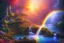 Placeholder: island waterfall jungle bubble spring sunset rainbow