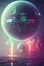 Placeholder: He world is falling apart and you like that, 3d ambient, neon light, incrate detail