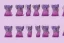 Placeholder: sprite sheet of cyberpunk cute bear in pink and purple