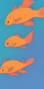 Placeholder: many neon goldfish with a cloud background