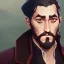 Placeholder: Portrait of a 30 year old warlock like Jake Gyllenhaal,Gandalf, Jack Sparrow, Sherlock Holmes and Mary Poppins