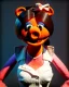 Placeholder: waitress woman muppet head, skin body and arms, concept art, retro style, smooth, unreal engine 5, god lights, ray tracing, RTX, lumen lighting, ultra detail, volumetric lighting, 3d.