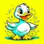 Placeholder: A cute funny duck , cartoon , comic , smile , design print on demand