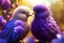 Placeholder: Very fluffy bird couple love, flora, in sparkling sunshine Weight:1 detailed matte painting Weight:0.9 in purple