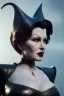 Placeholder: Lana Turner as evil queen in black leather, leather, busty, cleavage, angry, stern look. character design by cory loftis, fenghua zhong, ryohei hase, ismail inceoglu and ruan jia. unreal engine 5, artistic lighting, highly detailed, photorealistic, fantasy