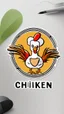 Placeholder: Generate a circular sticker design with the text 'Chicken' in the center. Ensure the background is clean and minimalist, providing a polished and professional appearance. The focus should be on the clarity of the text and the simplicity of the overall design, making it suitable for various applications.