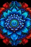 Placeholder: Psychedelic Art of a Azure-Blue Lotus with a Crimson-Red Eye in the center