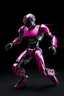 Placeholder: A hyper-realistic 3D Dynamic motion, intense jet black, pure black, deep shadows. A dazzling magenta droid mechanic, sleek metallic body, precise joints. Digital painting, futuristic robot, blurred lines, action poses