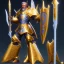 Placeholder: a paladin with no helmet wearing golden armor