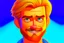 Placeholder: Happy Andrew Garfield with a beard and blue eyes in Pixar style