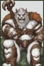 Placeholder: Dnd a bugbear with white fur and leather armor