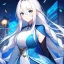 Placeholder: girl, masterpiece, best quality, volumetric lighting, detailed outfit, perfect eyes, white hair, blue eyes, long hair, braided ponytail,