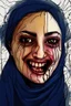 Placeholder: picture drawn by a 18 year old with behavioral issues, bipolar and borderline personality disorder and is good at doodling, ugly arab woman, horror art ,petite, horrible, terrified, open mouth scream, odd colored skin, (unhealthy),, bad anatomy, bad illustration, bad proportions, beyond the borders disgusting, horror art,