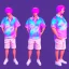 Placeholder: Vaporwave adult male