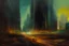 Placeholder: planet, space, modern cyberpunk city, arid land, epic, lesser ury impressionism painting