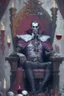 Placeholder: Strahd von Zarovich drinking wine upon a throne of skulls