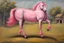 Placeholder: a pink horse like a 19th painting