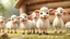 Placeholder: 3D render, Disney style animation, cute lambs and sheeps are singing baaaaa