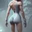 Placeholder: 3d female, muscular, gray plastic leotard, cute big circular reflective eyes, thin waist, Pixar studio movie style, unreal engine cinematic smooth, intricate detail, cinematic, wide angle, full body