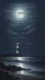Placeholder: Moonlight on the shore with a lighthouse