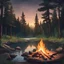 Placeholder: lagerfeuer sommernacht fluss wald