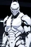 Placeholder: Anime the same photo but wearing a white superhero suit with a lite modern armour