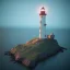 Placeholder: low poly scenery lighthouse by night