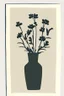 Placeholder: Simple minimalist Block print of flowers in a vase