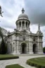 Placeholder: A gray monastery made out if steel painted by Auguste Rodin